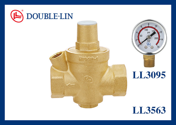 Редукционный клапан давления из латуни, рабочая температура от 0℃ до 80℃, 1/2"-2", 16 бар, резьба ISO228