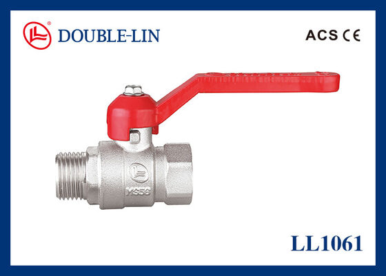 Полный поток мужской / женский 1 12 дюймовый латунный шаровой клапан алюминиевый ручка