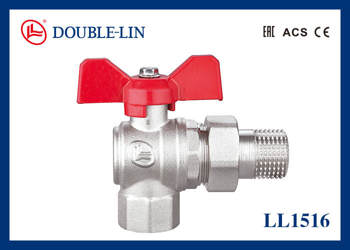 1/2 " до 1 " Мужчина X Женщина 25 барная латуниная шаровая клапан угловой тип с вращающимся гайкой с T ручкой